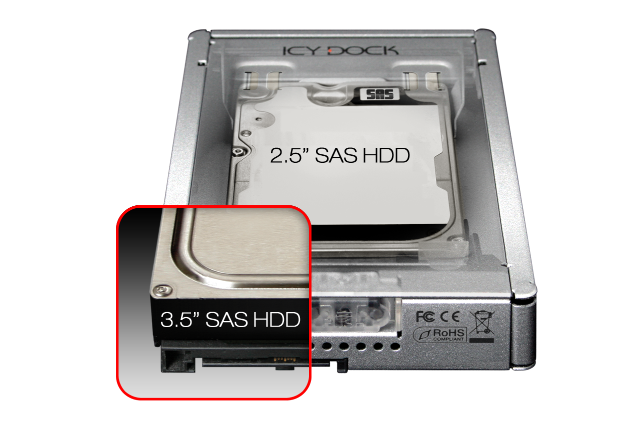 ICYDOCK MB982IP-1S-1 2.5 SAS SATA SSD HDD 搭載用 3.5 変換